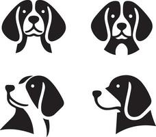 silhouet solide vector icoon reeks van hond, rassen, hond, hond, hond, pup, straathond, huisdier, hondje