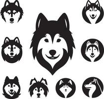 silhouet solide vector icoon reeks van hond, rassen, hond, hond, hond, pup, straathond, huisdier, hondje