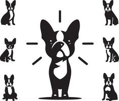 silhouet solide vector icoon reeks van hond, rassen, hond, hond, hond, pup, straathond, huisdier, hondje