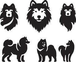 silhouet solide vector icoon reeks van hond, rassen, hond, hond, hond, pup, straathond, huisdier, hondje