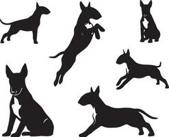 silhouet solide vector icoon reeks van hond, rassen, hond, hond, hond, pup, straathond, huisdier, hondje