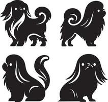 silhouet solide vector icoon reeks van hond, rassen, hond, hond, hond, pup, straathond, huisdier, hondje
