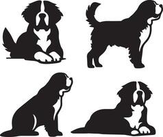 silhouet solide vector icoon reeks van hond, rassen, hond, hond, hond, pup, straathond, huisdier, hondje