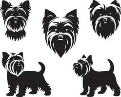 silhouet solide vector icoon reeks van hond, rassen, hond, hond, hond, pup, straathond, huisdier, hondje