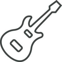gitaar icoon in lijn stijl. geïsoleerd Aan transparant achtergrond. gebruik voor musical golven sleutel tekens. ontwerp element logo sjabloon technologie symbool vector voor apps en website