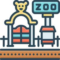 kleur icoon voor dierentuin vector