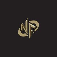 nf initialen concept logo professioneel ontwerp esport gaming vector