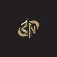 zn initialen concept logo professioneel ontwerp esport gaming vector