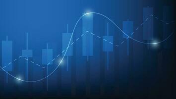 financiën achtergrond met voorraad markt statistisch neiging met kandelaars en bar tabel vector