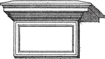 tafel architectuur wijnoogst gravure vector