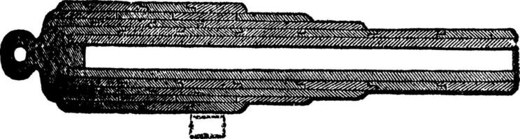 whitworth geweer sectie of whirtworth geweer- sectie oud gravure. vector