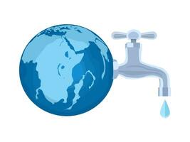 water druppels en de wereld vector