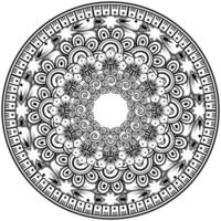 cirkelvormig patroon in de vorm van mandala met bloem voor henna, mehndi, tatoeage, decoratie. vector