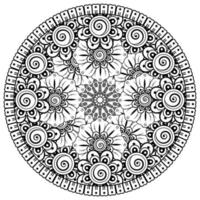 cirkelvormig patroon in de vorm van mandala met bloem voor henna, mehndi, tatoeage, decoratie. vector