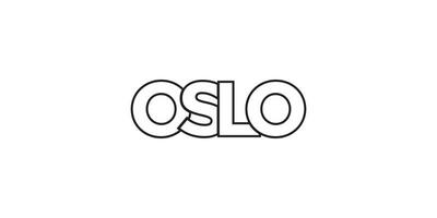 Oslo in de Noorwegen embleem. de ontwerp Kenmerken een meetkundig stijl, vector illustratie met stoutmoedig typografie in een modern lettertype. de grafisch leuze belettering.