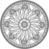 cirkelvormig patroon in de vorm van mandala met bloem voor henna, mehndi, tatoeage, decoratie. vector