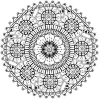 cirkelvormig patroon in de vorm van mandala met bloem voor henna, mehndi, tatoeage, decoratie. vector