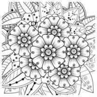 mehndi bloem decoratief ornament in etnische oosterse stijl, doodle sieraad, schets hand tekenen. kleurboek pagina. vector