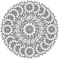 cirkelvormig patroon in de vorm van mandala met bloem voor henna, mehndi, tatoeage, decoratie. vector