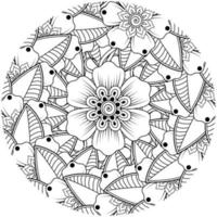 cirkelvormig patroon in de vorm van mandala met bloem voor henna, mehndi, tatoeage, decoratie. vector