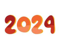 2024 gelukkig nieuw jaar abstract kastanjebruin en oranje grafisch ontwerp vector logo symbool illustratie