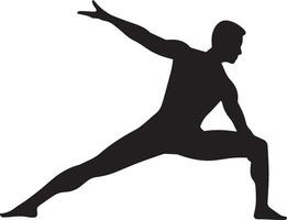 yoga krijger houding vector silhouet illustratie 8
