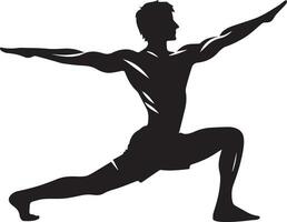 yoga krijger houding vector silhouet illustratie 15