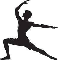 yoga krijger houding vector silhouet illustratie 16