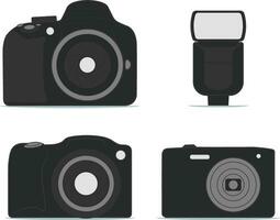 professioneel dslr foto camera vector illustratie. reeks icoon ontwerp in vlak stijl geïsoleerd