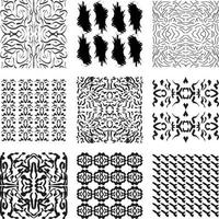 zwarte borstel abstracte achtergrond textuur patroon ontwerp vectorillustratie instellen. vector