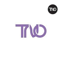 brief tno monogram logo ontwerp vector