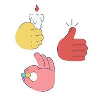 hand- palm gebaren vector illustratie