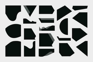 meetkundig vormen zwart silhouet pictogrammen, abstract biologisch vormen, vector reeks van minimalistische ontwerp elementen