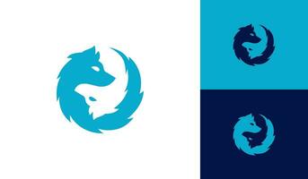 wolf hoofd silhouet logo ontwerp vector