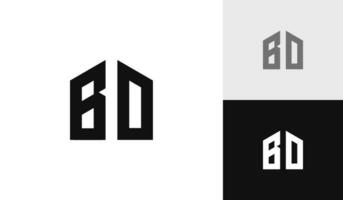 brief bd met huis vorm logo ontwerp vector