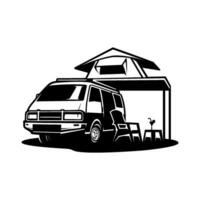 camping auto illustratie vector