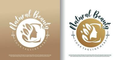 natuur schoonheid logo sjabloon met brief c concept premie vector