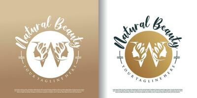 natuur schoonheid logo sjabloon met brief w concept premie vector