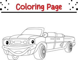auto converteerbaar kleur bladzijde voor kinderen vector