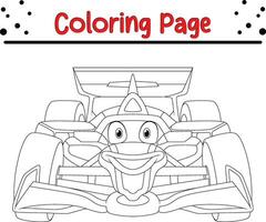 racing auto kleur bladzijde voor kinderen vector