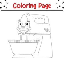 menger meel machine kleur bladzijde voor kinderen vector