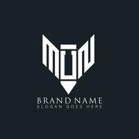 mun abstract brief logo. mun creatief monogram initialen brief logo concept. mun uniek modern vlak abstract vector brief logo ontwerp.