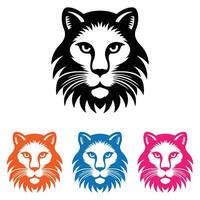 leeuw logo vector, kat logo, leeuw gezicht vector, kat gezicht vector