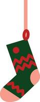 vrolijk Kerstmis geschenk sok rood groen knal kunst vector