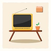 vintage televisie cartoon pictogram illustratie. vector