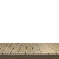 groot tafelblad, houten textuur van planken, witte achtergrond - vector