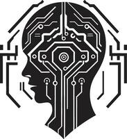 techno intelligentie- ai logo ontwerp algoritmisch synaps ontwerpen ai pictogrammen vector