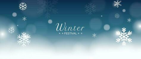 winter festival seizoensgebonden achtergrond vector illustratie. Kerstmis vakantie evenement sneeuwval, sneeuwvlok, lucht, nacht, fonkelend. ontwerp voor poster, behang, banier, kaart, decoratie.