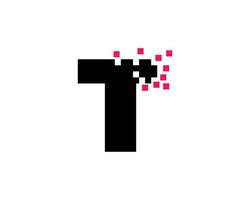 letter t pixel logo, driehoek, blauwe kleur, technologie en digitaal logo vector