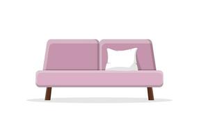 elegant comfortabel sofa in vlak stijl geïsoleerd Aan wit achtergrond. bankstel interieur van een leven kamer of kantoor. zacht meubilair voor rust uit en ontspanning huis. vector illustratie.